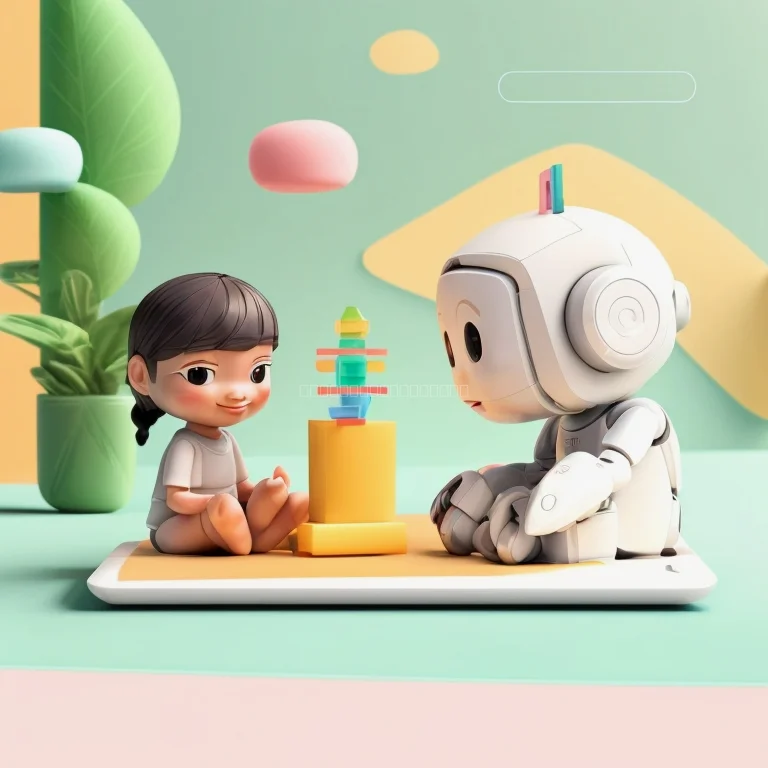 モジュールを組み立てる子供